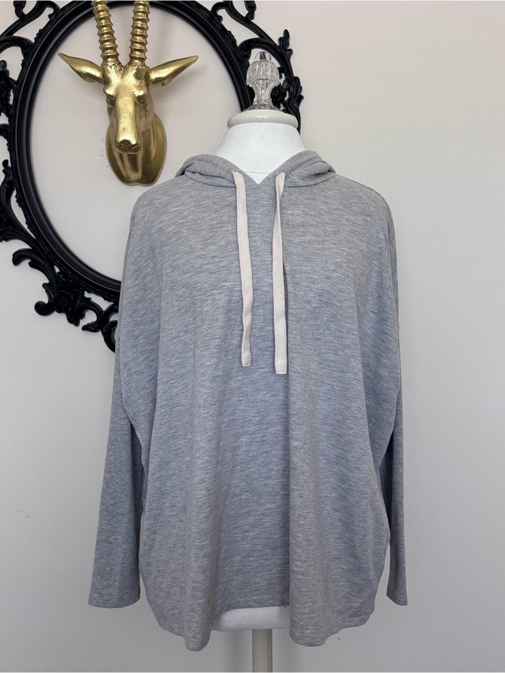 Z Supply Grey Hooded Pullover Shirt